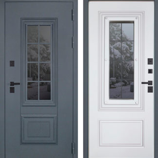 Входная дверь с терморазрывом АСД Арктика с окном Белый матовый