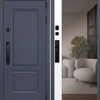 Стальная дверь "Ledo" с зеркалом (биометрический замок Smart lock DZ 888)