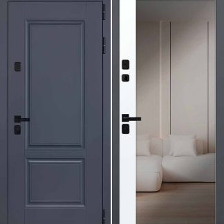 Стальная дверь "Ledo" с зеркалом (биометрическая дверная ручка Smart lock T888)