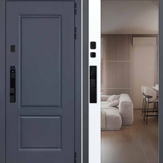 Стальная дверь "Ledo" с зеркалом (биометрический замок Smart lock Y23)