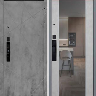 Дверь АСД «Дуэт-Б» с зеркалом - биометрический замок К 06